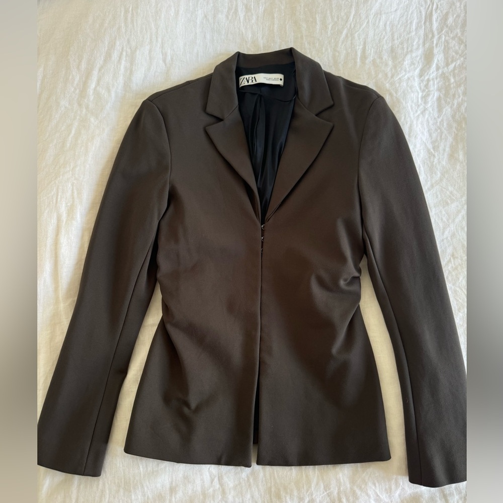 Never Worn - Green/Brown Waist Cinching Blazer